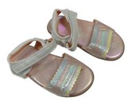 Růžovo-barevné metalické sandály vel. 24