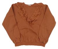Hrdzavá mikina s volánikmi H&M