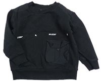 Čierna mikina s číslami a vreckom RIVER ISLAND