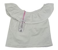 Biely crop top s volánikom mis e-vie