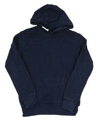 Tmavomodrá mikina s vreckom a kapucňou zn. M&S