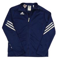 Tmavomodro-biela funkčná športová prepínaci mikina s logom Adidas