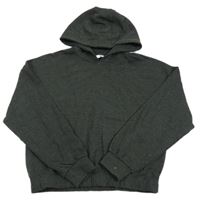 Tmavosivá melírovaná crop mikina s kapucňou V BY VERY