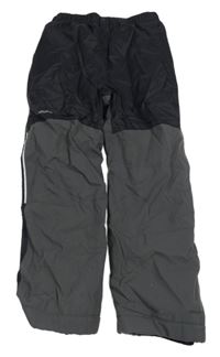 Černo-tmavošedé šusťákové zateplené kalhoty VAUDE
