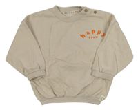 Svetlobéžová oversize mikina s nápismi a zvieratkami a slniečkom George