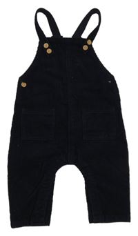 Tmavomodré manšestrové laclové kalhoty H&M