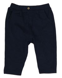 Tmavomodré melírované chino teplákové nohavice zn. George