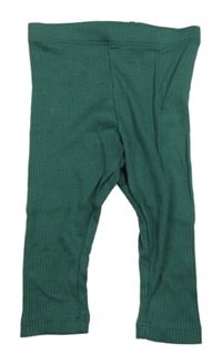 Tmavozelené rebrované legíny PRIMARK