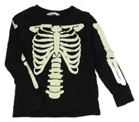 Černé triko s kostmi H&M