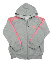 Sivo-kriklavoě ružová melírovaná prepínaci mikina s kapucňou Adidas