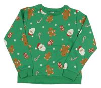 Zelená vianočná mikina s obrázkami