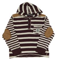 Tmavovínovo-svetlosivá melírovaná mikina s kapucňou Rebel