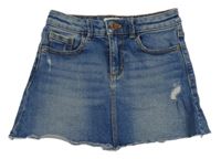 Modrá riflová sukně+ s vyšúchaním ZARA