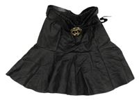 Čierna koženková sukňa s opaskom