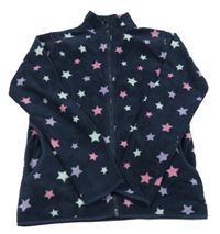 Tmavomodrá fleecová prepínaci mikina s hviezdičkami YOUNG IDOLS