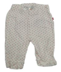 Bílé tepláky s růžovými srdíčky a kanýrky Ergee