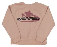 Pudrová mikina s nápisom a hviezdičkami PRIMARK