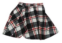 Čierno-bielo-červená kockovaná vzorovaná sukňa SHEIN