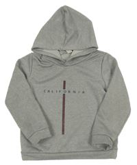 Sivá melírovaná mikina s nápisom a kapucňou SHEIN