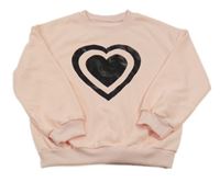 Světlebroskvová mikina so srdiečkami