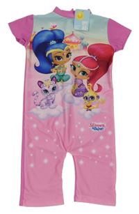Nové - růžovo-světlemodro-tmavorůžový UV overal se Shimmer&Shine nickelodeon