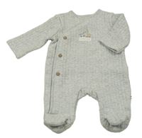 Šedá melírovaná prošívaná vyteplená kombinéza se zebrou a žirafou F&F