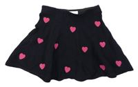 Tmavomodrá sukňa so srdiečkami H&M