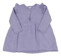 Levandulové 3D bodkovaná é pletené šaty s volánikmi H&M