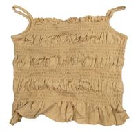 Hnedý pruhovaný crop top