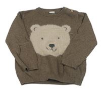 Hnedý sveter s medvěďom H&M