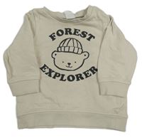 Béžová mikina s medvěďom H&M
