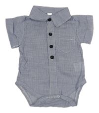 Modro-bílé pruhované košilové body