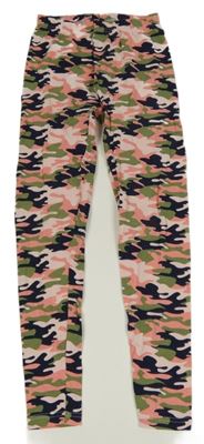 Ružovo-kaki-tmavomodré army legíny zn. Y.F.K.