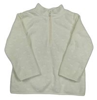 Smotanová fleecová mikina so srdiečkami Topomini