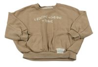 Hnedá oversize mikina s nápisom a vreckami George