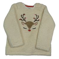 Krémová huňatá mikina so sobom Primark