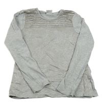 Sivo-strieborné tričko s žebrováním Yigga