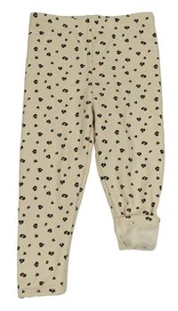 Béžové vzorované zateplené legíny George