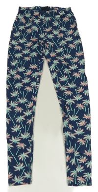 Tmavomodré legíny s palmami Y.F.K.