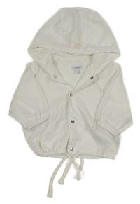 Biela šušťáková jarná bunda s kapucňou