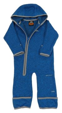 Modrá melírovaná pletená funkční kombinéza s kapucí Trespass