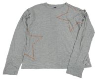 Šedé melírované triko s hvězdami a volánky V by Very