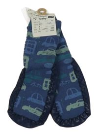 Nové - Tmavomodré ponožkoboty s auty Pep&Co vel. 22