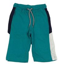 Zeleno-tmavomodro-biele bavlnené kraťasy Kids