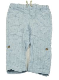 Světlemodro-biele pruhované plátenné roll-up nohavice s loďkami H&M