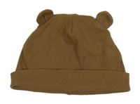 Hnědá žebrovaná čepice s oušky H&M