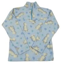 Svetlomodrá fleecová mikina s dinosaurami