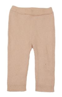 Růžové žebrované pletené legíny George