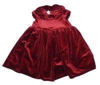 Vínové zamatové šaty s golierikom H&M