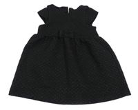 Čierne trblietavé vzorované šaty s mašlou H&M